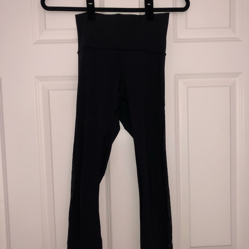 Lululemon 7/8th leggings with mesh lace detail